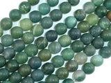 Matte Moss Agate Beads, 8mm Round Beads-Gems: Round & Faceted-BeadBeyond
