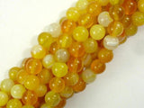 Banded Agate Beads, Yellow, 8mm Round Beads-Agate: Round & Faceted-BeadBeyond
