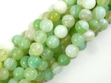 Banded Agate Beads, Light Green, 8mm Round Beads-Agate: Round & Faceted-BeadBeyond