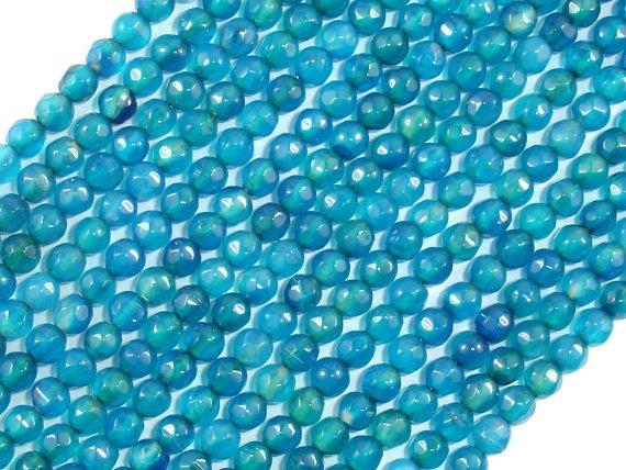 Agate - Blue, Faceted Round, 4mm, 15 Inch-Gems: Round & Faceted-BeadBeyond