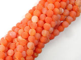 Frosted Matte Agate- Orange, 6 mm Round Beads-Agate: Round & Faceted-BeadBeyond