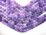 Frosted Matte Agate Beads, Purple, 10mm Round Beads-Gems: Round & Faceted-BeadBeyond