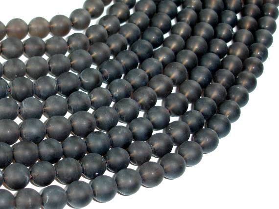 Matte Smoky Quartz Beads, 8mm Round Beads-Gems: Round & Faceted-BeadBeyond