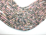 Matte Rhodonite Beads, 6mm, Round Beads-Gems: Round & Faceted-BeadBeyond