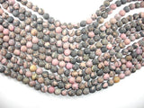 Matte Rhodonite Beads, 8mm, Round Beads-Gems: Round & Faceted-BeadBeyond