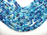Banded Agate Beads, Striped Agate, Blue, 8mm Round Beads-Agate: Round & Faceted-BeadBeyond