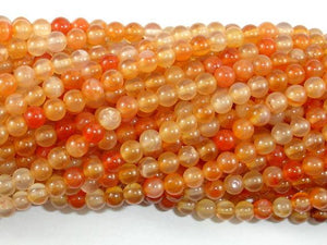 Carnelian Beads, Orange, 4mm (4.4mm) Round Beads-Agate: Round & Faceted-BeadBeyond