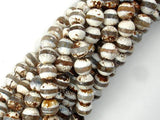 Tibetan Agate Beads, Brown, 10mm Faceted Round Beads-Agate: Round & Faceted-BeadBeyond