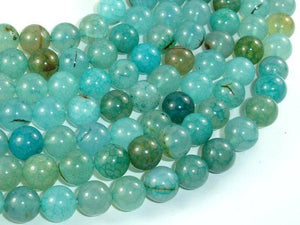 Dragon Vein Agate Beads, Sea Blue, 10mm Round Beads-Agate: Round & Faceted-BeadBeyond