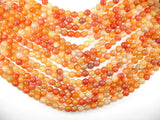 Dragon Vein Agate Beads, Orange, 8mm Round Beads-Agate: Round & Faceted-BeadBeyond