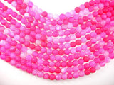 Frosted Matte Agate Beads, Pink, 10mm Round-Agate: Round & Faceted-BeadBeyond