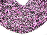 Agate Beads, Pink & Black, 6mm(6.3mm) Faceted Round Beads, 15 Inch-Agate: Round & Faceted-BeadBeyond