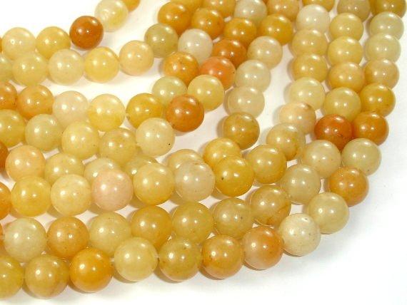 Yellow Aventurine Beads, 8mm(8.5mm) Round Beads-Gems: Round & Faceted-BeadBeyond