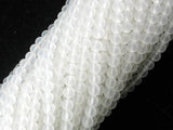 Matte Clear Quartz Beads, 4mm, Round Beads-Gems: Round & Faceted-BeadBeyond