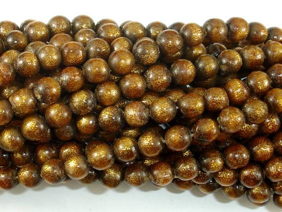 Gold Coral Beads, 6mm Round Beads-Gems: Round & Faceted-BeadBeyond
