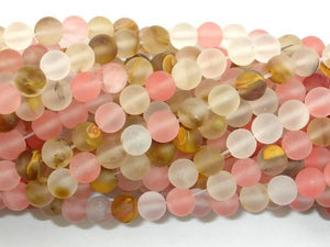 Matte Fire Cherry Quartz Beads, 6mm Round Beads-Gems: Round & Faceted-BeadBeyond