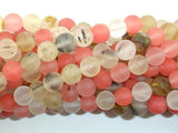 Matte Fire Cherry Quartz Beads, 8mm Round Beads-Gems: Round & Faceted-BeadBeyond