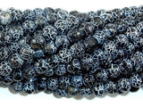 Black Crackle Agate, 6mm Faceted Round Beads, 13 Inch-Agate: Round & Faceted-BeadBeyond