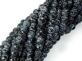 Black Crackle Agate, 6mm Faceted Round Beads, 13 Inch-Agate: Round & Faceted-BeadBeyond