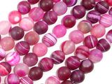 Matte Banded Agate Beads, Fuchsia Agate, 10mm(10.4mm) Round-Agate: Round & Faceted-BeadBeyond