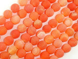 Frosted Matte Agate- Orange, 8mm Round Beads-Agate: Round & Faceted-BeadBeyond