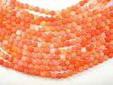 Frosted Matte Agate- Orange, 8mm Round Beads-Agate: Round & Faceted-BeadBeyond