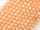 Jade Beads, Peach, 6mm Faceted Round-Gems: Round & Faceted-BeadBeyond