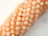 Jade Beads, Peach, 6mm Faceted Round-Gems: Round & Faceted-BeadBeyond