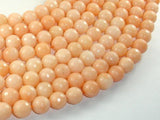Jade Beads, Peach, 10mm, Faceted Round-Gems: Round & Faceted-BeadBeyond