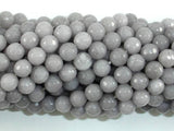 Jade Beads, Light Gray, 6mm Faceted Round-Gems: Round & Faceted-BeadBeyond