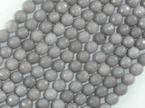 Jade Beads, Light Gray, 6mm Faceted Round-Gems: Round & Faceted-BeadBeyond