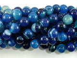 Banded Agate Beads, Blue, 10mm(10.5mm) Round-Agate: Round & Faceted-BeadBeyond