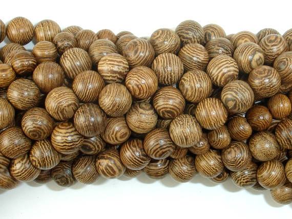 Wenge Wood Beads, 8mm Round Beads, 34 Inch-Wood-BeadBeyond