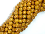 Yellow Wood Beads, Nangka Wood Beads, 8mm(7.8mm) Round Beads, 32 Inch-Wood-BeadBeyond