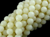Bodhi Seed Beads, Ivory White, 8mm (7.8mm) Round Beads, 32 Inch-Wood-BeadBeyond