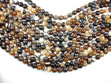 Banded Agate Beads, Brown, 10mm(10.5mm) Round Beads-Agate: Round & Faceted-BeadBeyond