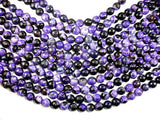 Agate Beads, Purple & Black, 10mm Faceted-Agate: Round & Faceted-BeadBeyond
