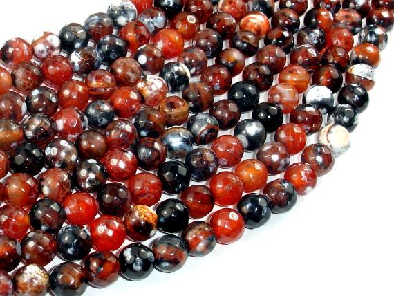 Fire Agate Beads, 8mm Faceted Round-Agate: Round & Faceted-BeadBeyond