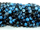 Agate Beads, Blue & Black, 6mm(6.3mm) Faceted Round-Agate: Round & Faceted-BeadBeyond