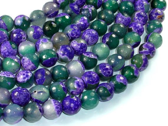 Agate Beads, Purple & Green, 10mm Faceted-Agate: Round & Faceted-BeadBeyond