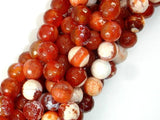 Fire Agate Beads, Orange & White, 10mm Faceted Round-Agate: Round & Faceted-BeadBeyond