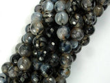 Dragon Vein Agate Beads, Black & Clear, 10mm Faceted Round Beads-Agate: Round & Faceted-BeadBeyond