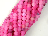 Frosted Matte Agate - Pink, 4mm Round Beads-Agate: Round & Faceted-BeadBeyond