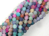Frosted Matte Agate - Multi color, 4mm Round Beads-Agate: Round & Faceted-BeadBeyond