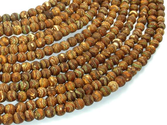 Crackle Tibetan Agate, 6mm Round Beads-Agate: Round & Faceted-BeadBeyond