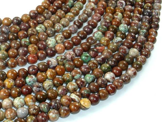 African Green Opal, 6mm(6.3mm)-Gems: Round & Faceted-BeadBeyond