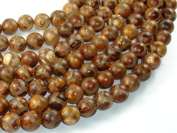 Tibetan Agate, 10mm Round Beads-Agate: Round & Faceted-BeadBeyond