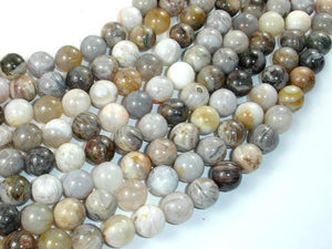 Bamboo Leaf Agate, 10mm (10.3 mm) Round Beads-Gems: Round & Faceted-BeadBeyond