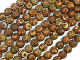 Matte Tibetan Agate, Crackle Agate, 8mm Round Beads-Agate: Round & Faceted-BeadBeyond