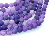 Frosted Matte Agate Beads, Purple, 10mm Round Beads-Gems: Round & Faceted-BeadBeyond